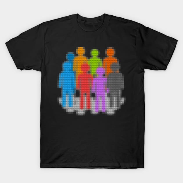 Brick People in Colors T-Shirt by DesignIndex